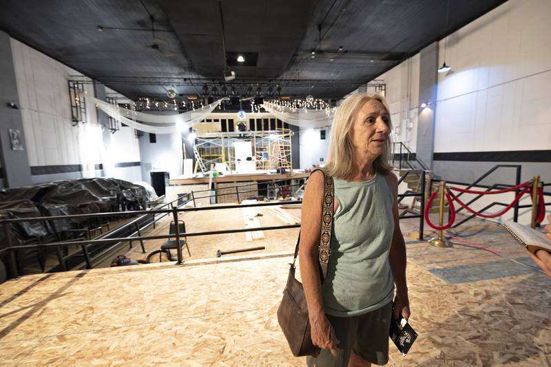 Jodi Perez of Rock Falls is excited about the coming of a performance arts center while touring The Spark on Friday, Aug. 1, 2025, in Sterling. The former Starlight’s Theatre is being renovated into the new theater hub.