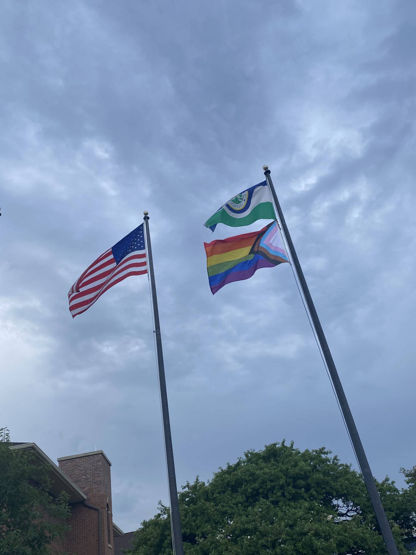 The rainbow Pride Flag was raised Thursday in Geneva in recognition of June as Pride Month in the city.