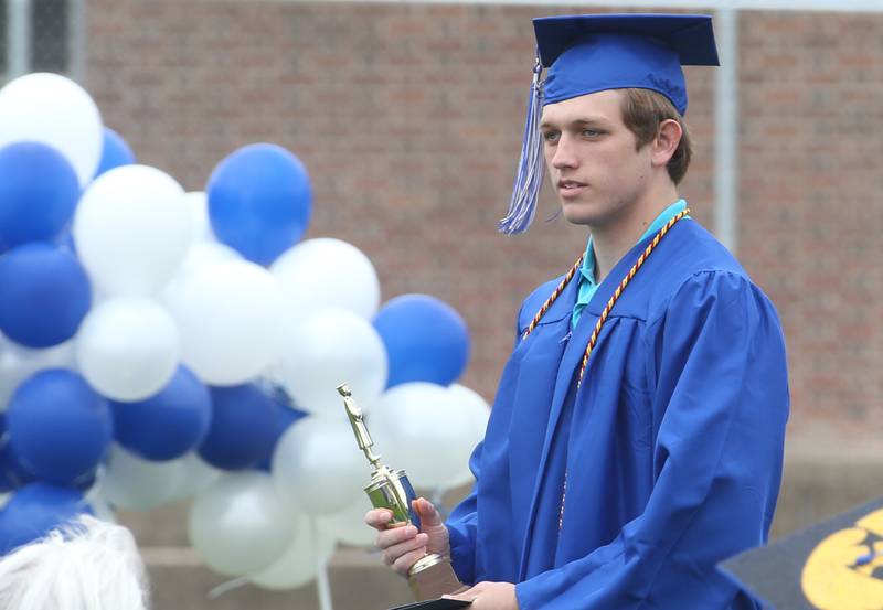 Princeton graduate Arthur Burden, receives his award during the 156th annual Commencement on Saturday, May 17, 2025 at Bryant Field.
