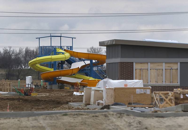 Construction continues on the new Sunburst Bay Aquatic Center that is scheduled to opening this summer. The center is designed to support interests of toddlers to seniors and is located at Cary-Grove Park.