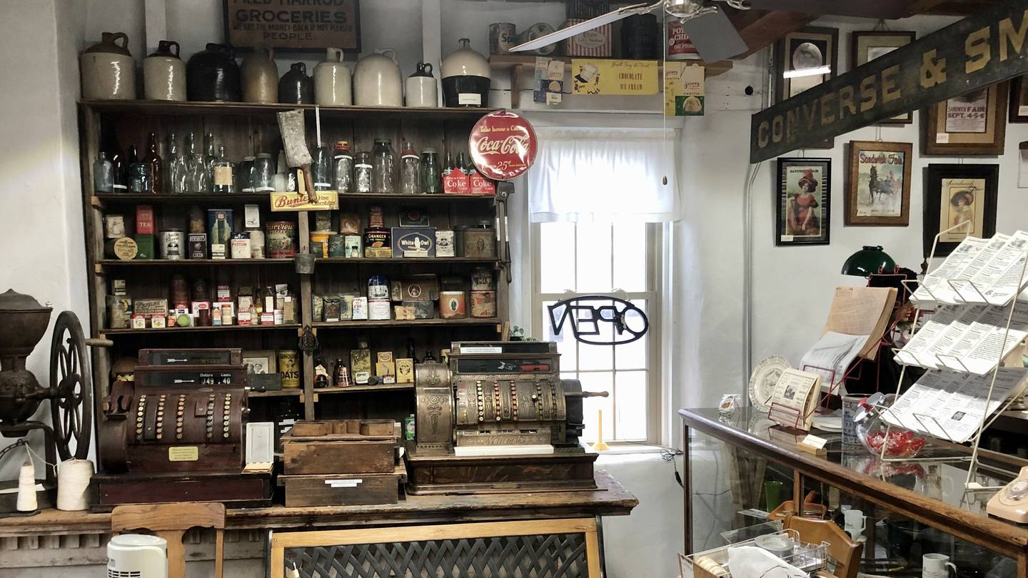 The second floor of the Stone Mill Museum houses displays of several businesses frozen in time.