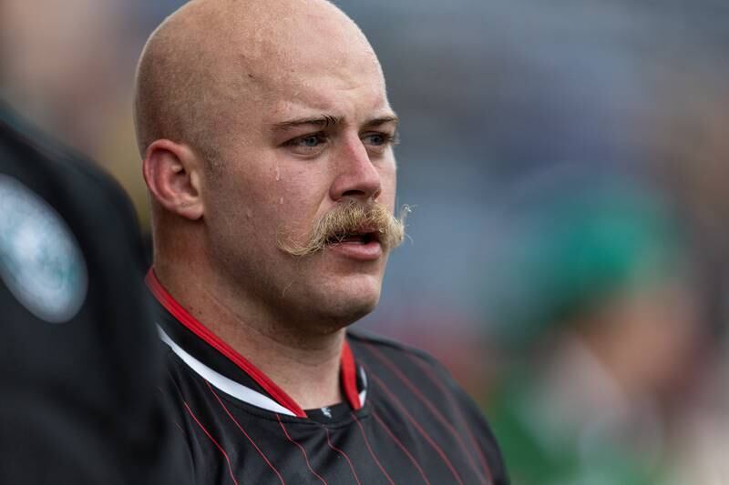 Chicago Hounds' hooker Mason Koch looks on from the sidelines after playing most of the match against NOLA Gold, at Seat Geek Stadium in Bridgeview, on Sunday April 23, 2023.