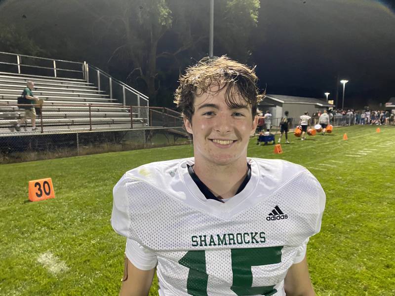 St. Patrick quarterback Nick Dustin threw for three touchdowns and rushed for one more in his team's 55-28 win over Marian Central on Friday.