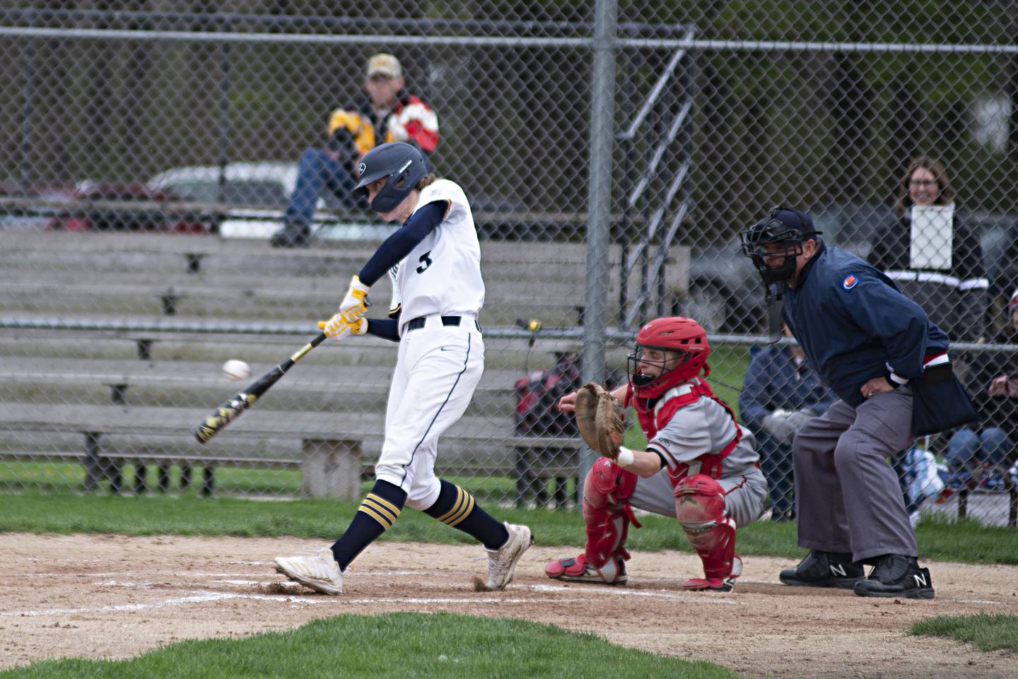 Sterling's Garrett Polson pulls a foul ball Monday, May 2, 2022 against Forreston.