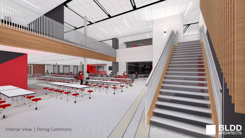Renderings show updated plans for Bradley-Bourbonnais Community High School's Building Better facility project.