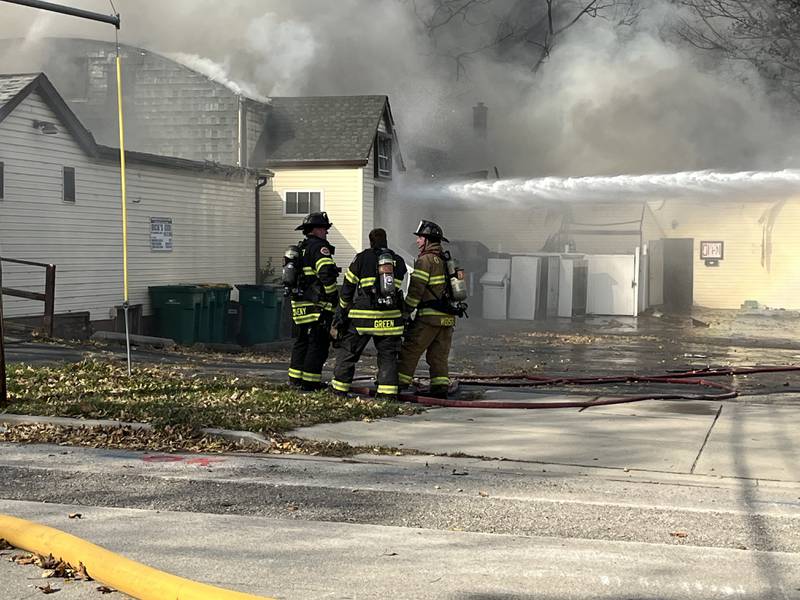 Joliet firefighters were at the scene of a fire in a small shopping center in the 1300 block of North Broadway Street on Wednesday afternoon Oct. 30, 2024.