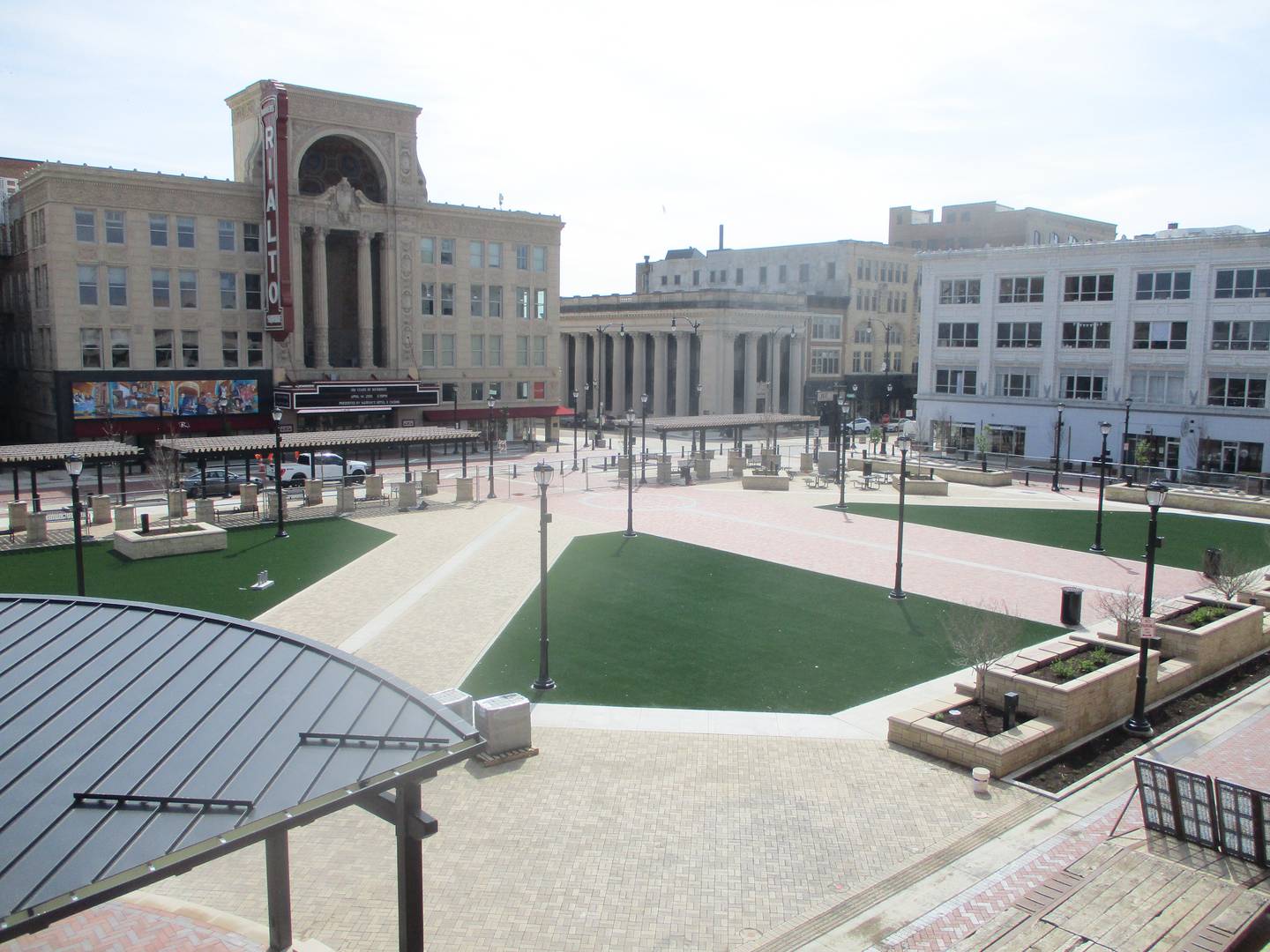 The new Joliet City Square is located downtown along Chicago Street and across from the Rialto Square Theatre. April 14, 2026