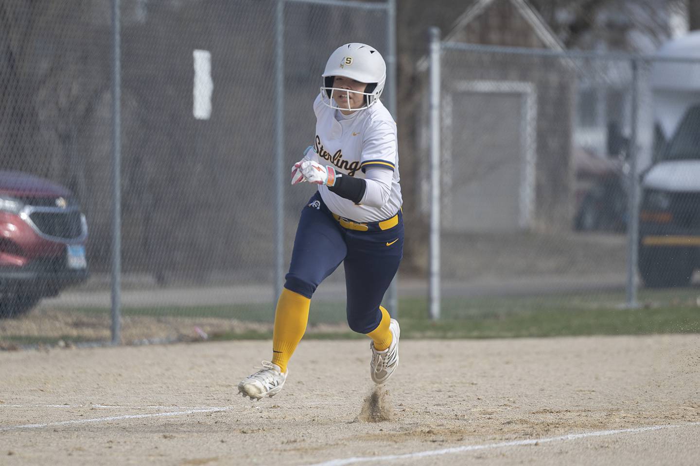Sterling’s Layla Wright rounds third and for a run against Dixon Tuesday, March 24, 2026.