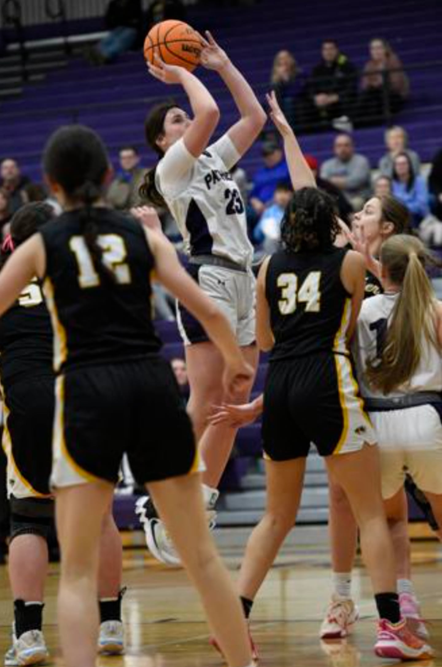 Manteno’s Maddie Gesky elevates for a shot in Thursday’s game against Herscher.