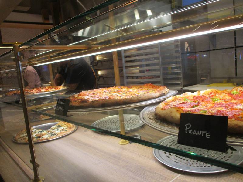 A variety of pizzas were on display Thursday at the 5 Fifty pizzeria at Hollywood Casino Joliet. Aug. 7, 2025