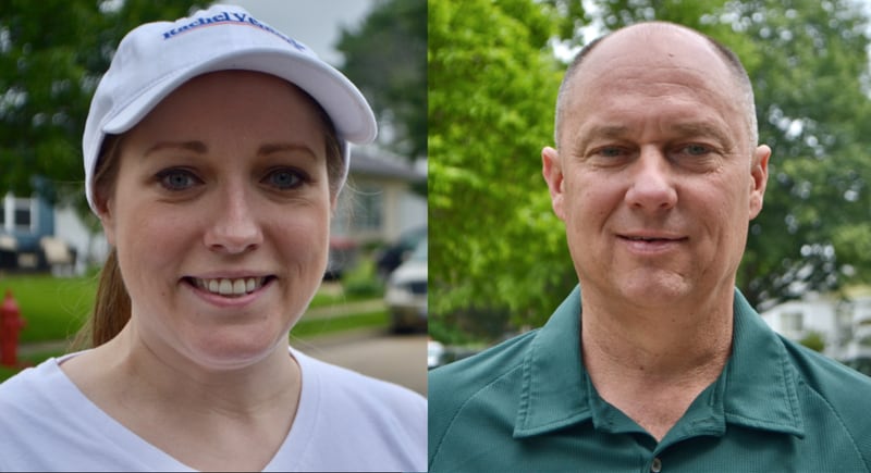 Candidates Rachel Ventura (left) and State Sen. Eric Mattson are running in the Democratic primary race in the 43rd Illinois Senate District.