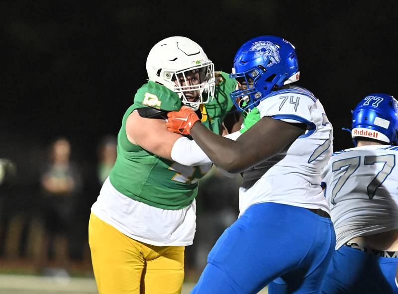 Providence Catholic's Dom Infelise (49) in action during the non-conference game against St. Francis on Friday, SEP. 26, 2025, at New Lenox.