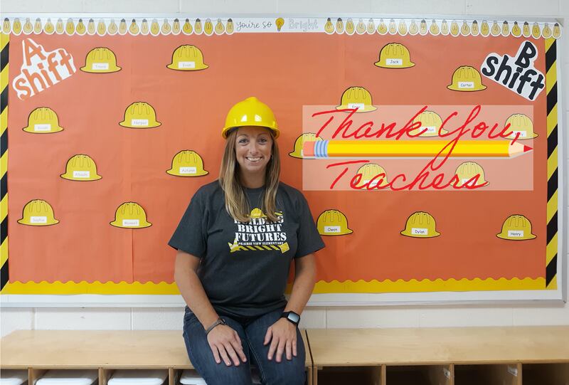 Yvonne Kedzierski in her kindergarten classroom at Prairie View Elementary. (Photo Provided)