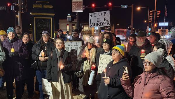 Photos: Vigil draws over 100 to downtown DeKalb for Minnesota woman killed by ICE agent