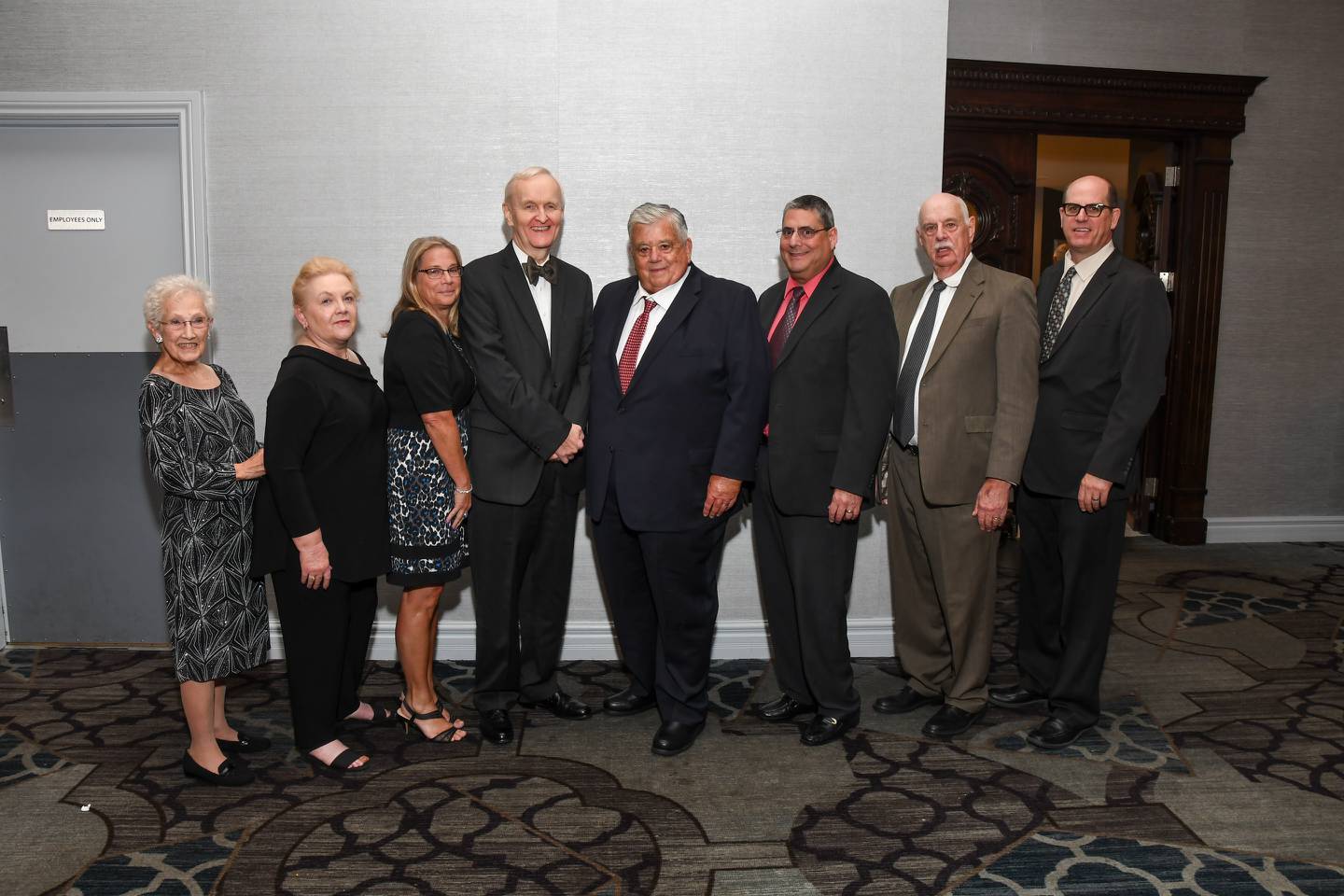 Trinity Services honored current board chairman Raymond D. McShane for 50 years of service at its 33rd annual “Better Together” dinner dance on Saturday, Sept. 24, 2022, at The Odyssey in Tinley Park. Pictured, from left, are Trinity Services board of directors Barbara Hall, Jan Agazzi, Chris Falvey, Greg Geuther, Raymond D. McShane, Bob Libman, Art Dykstra and Thane A. Dykstra.