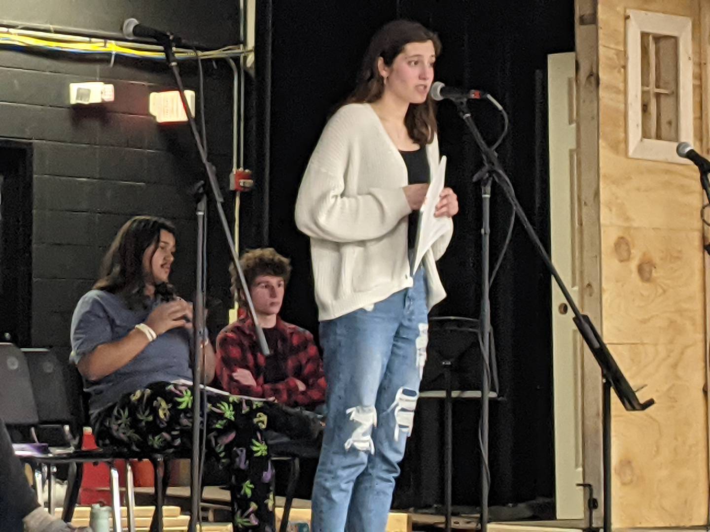 Sandwich High School junior Caroline Gomes, who is playing the title character in the upcoming production of "Cinderella," was rehearsing with her fellow cast members on March 7.