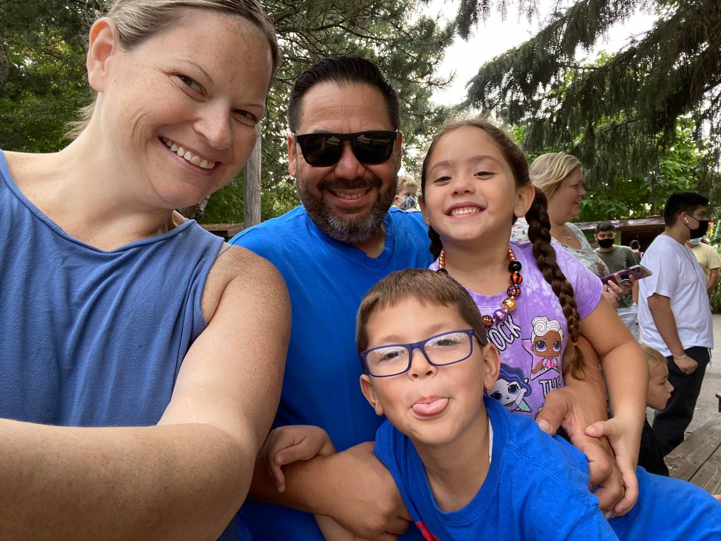 Holly Magaña of Joliet (left) is pictured with her husband Jesus and their children Isabella and Jesse, now 6. The kids accepted face masks during the pandemic but couldn't understand why school had to close.