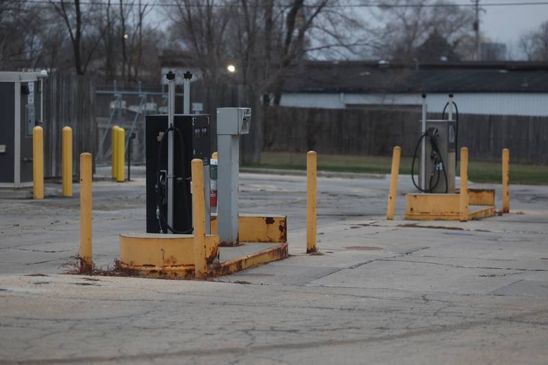 Joliet city fueling station along East Cass Street.
