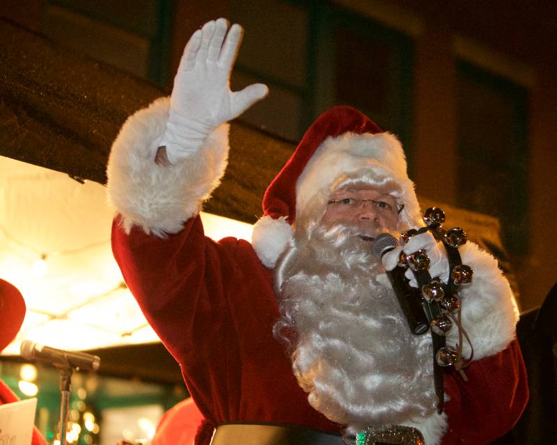 Santa arrives at the Geneva Christmas Walk on Friday, Dec.1 2023 in Geneva.