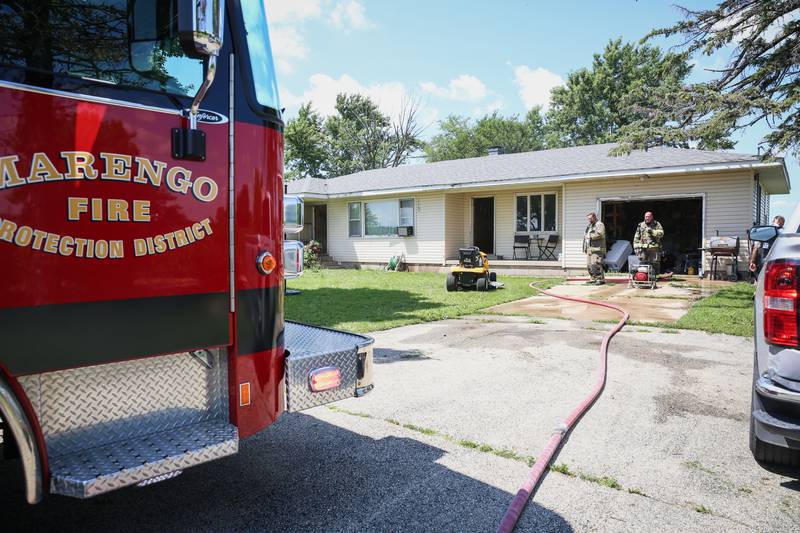 Marengo Fire & Rescue Districts responded Monday, July 18, 2022, to a basement fire on the 18700 block of Beck Road which left heavy smoke throughout the home.