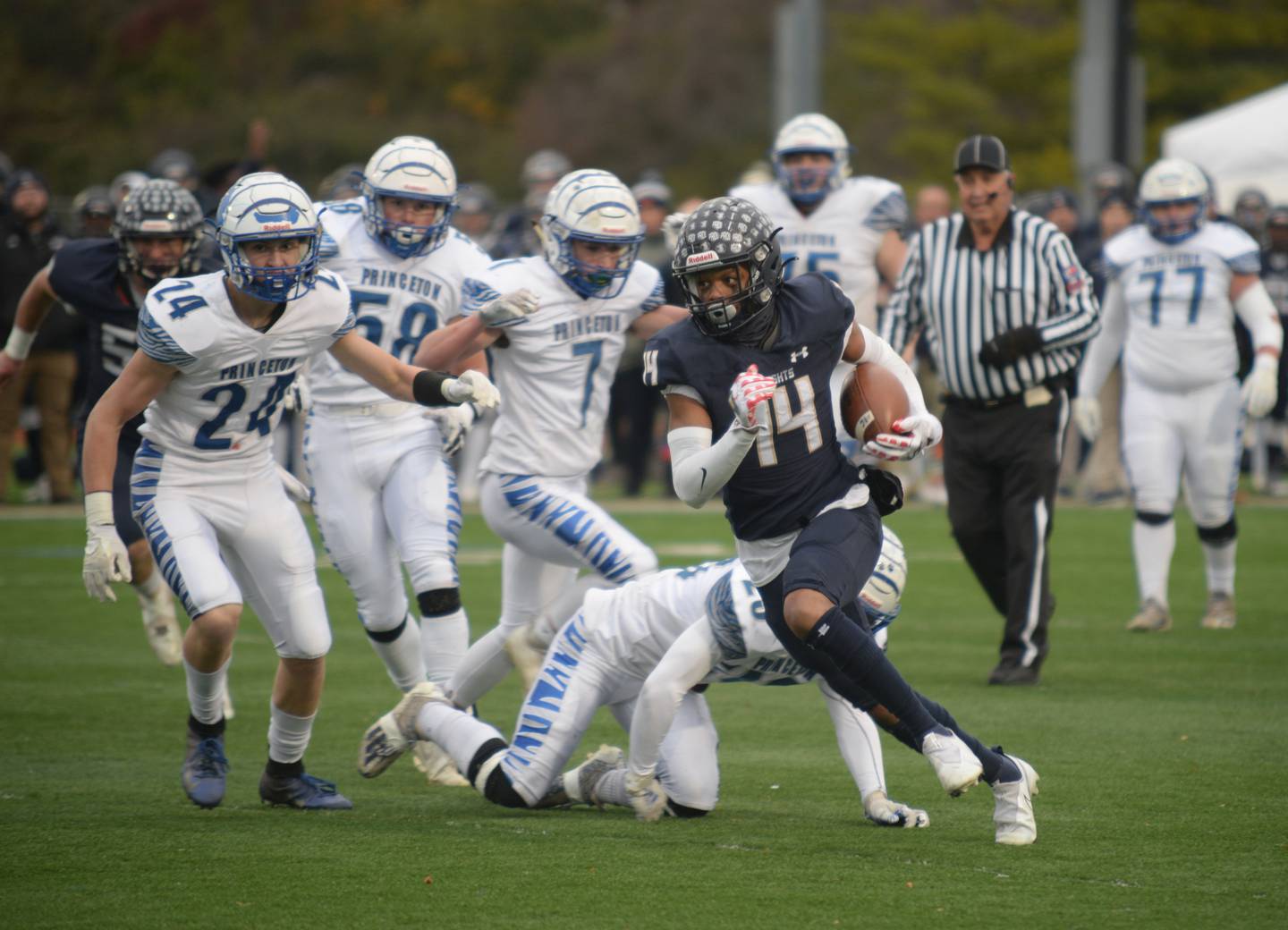 Immaculate Conception's Kareem Parker runs the field during the quarterfinal game against Princeton Saturday Nov. 13, 2021.