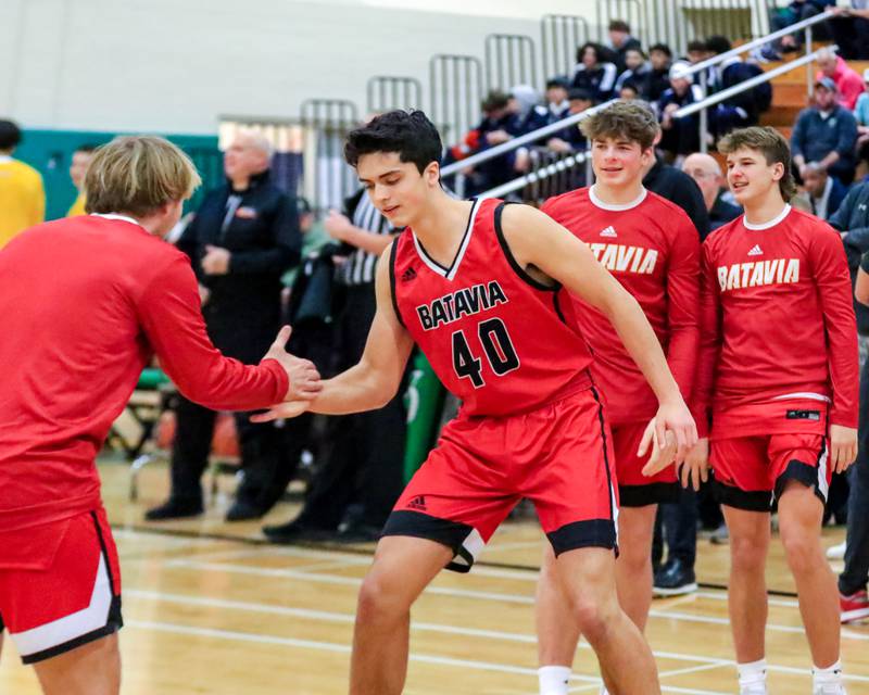 Batavia's Cj Valente (40) in introduced before their game in the Jack Tosh Holiday Classic versus Lyons.  Dec 26, 2022.