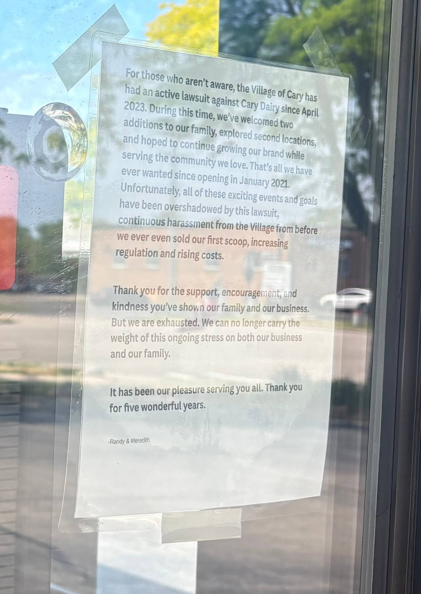Cary Dairy abruptly closed its doors in May 2026 after a years-long legal fight with the village over its sign.