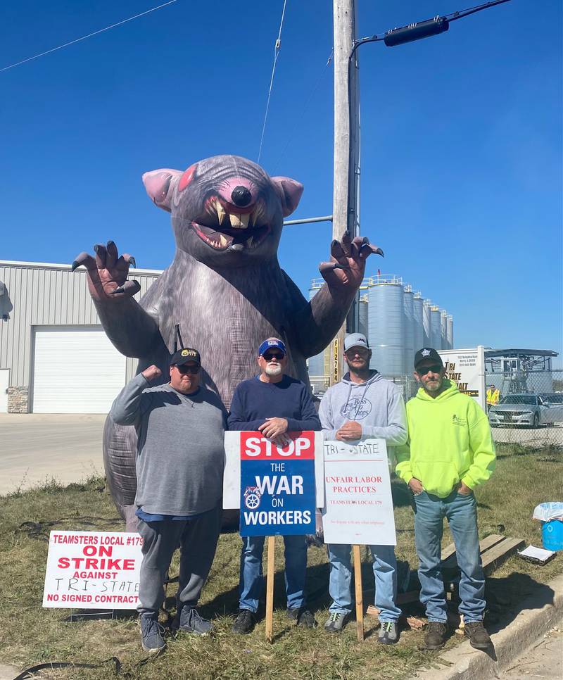 Striking members of the Teamsters Local 179 in Morris