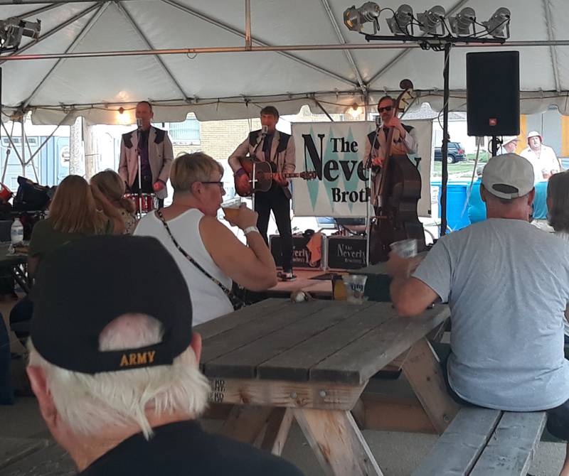 The Neverly Brothers perform Wednesday, Aug. 3, 2022, for the crowd at Shipyard Days in Seneca.