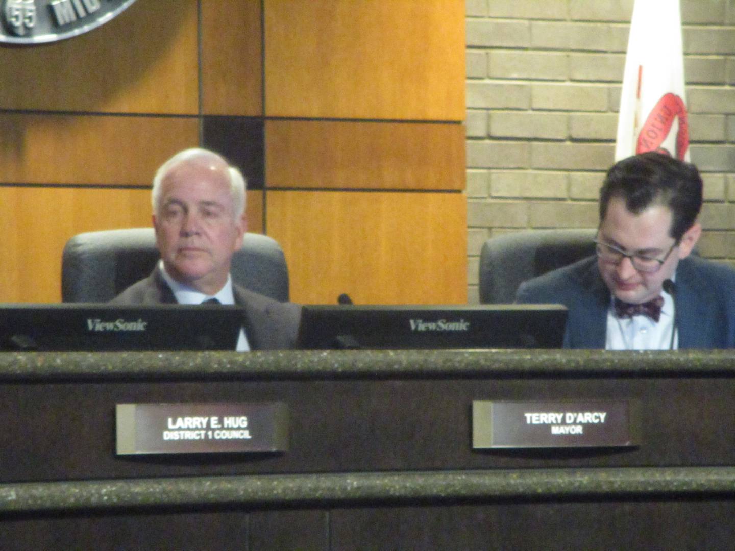 Mayor Terry D'Arcy (left) served as chair of the Joliet electoral board, which was advised by attorney Ross Secler (right).