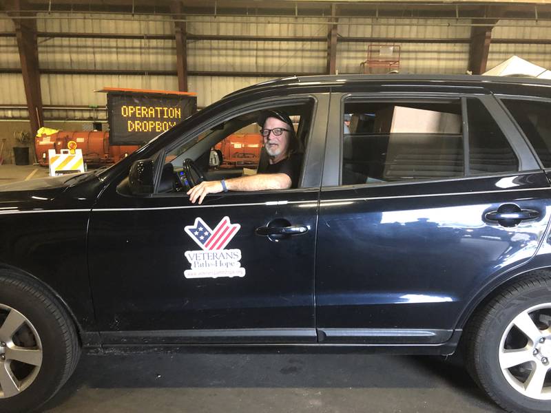 Bill Bartlett of Veterans Path to Hope drives at Operation Dropbox June 11, 2024.