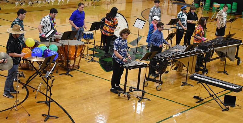Under The Big Top performs at Rock Falls High School on Sunday, Feb. 22, 2026, during the 12th annual Percussion Palooza.