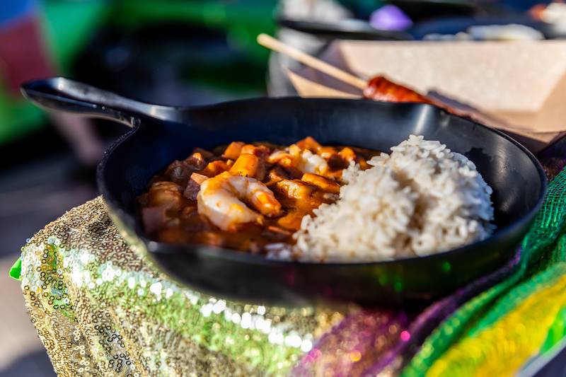 Plainfield restaurant Moe Joes offers attendees gumbo and more during New Orleans North Festival held at the Joliet Slammers Stadium on Aug. 16, 2024.