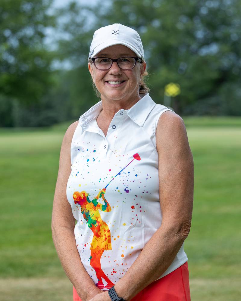 Mary Scheri of Spring Creek poses for photo on Saturday, August 10, 2025 at the annual Illinois Valley Women's Golf Tournament at Edgewood Golf Club in McNabb.
