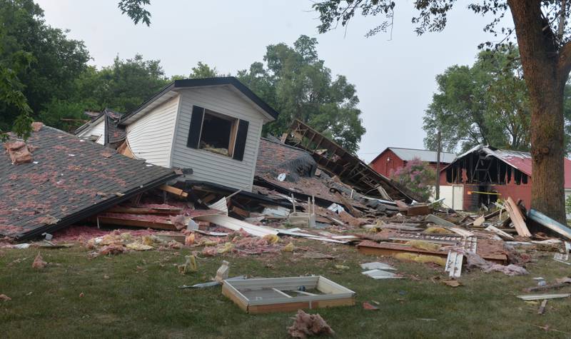 A home 3 miles northeast of Stillman Valley in the 9000 block of East High Road was leveled Friday afternoon. Several Nicor Gas trucks and the Illinois State Fire Marshal remained on the scene Friday evening.