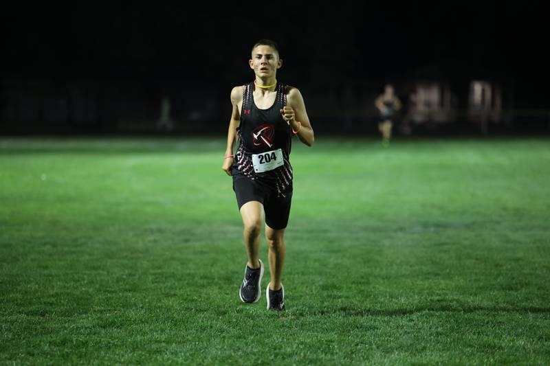 Bradley-Bourbonnais' Tylen Coyle runs during the All-City cross country meet at Bishop McNamara on Wednesday, Sept. 17, 2025.