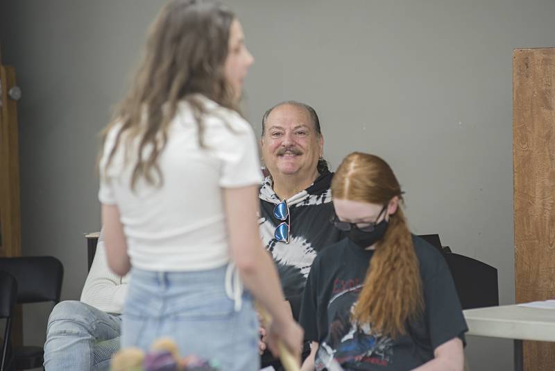 Broadway veteran Jimmy Ferraro watches the Dixon Children’s Theatre cast members rehearse “Fiddler of the Roof Jr.” Thursday, May 5, 2022 in Dixon. Ferraro made his Broadway debut as Tevye performing over 3,000 times. The cast will perform their version on June 10 and 11, 2022.