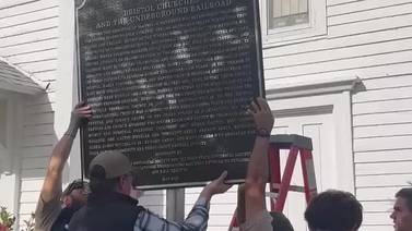 Video: Historic marker erected for Underground Railroad site at Yorkville's Chapel on the Green