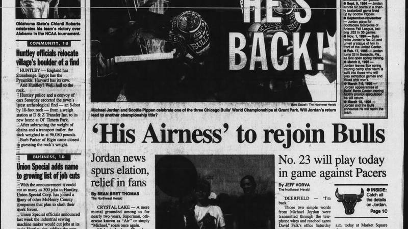 March 19 historical covers: He’s back! Michael Jordan’s return to the NBA