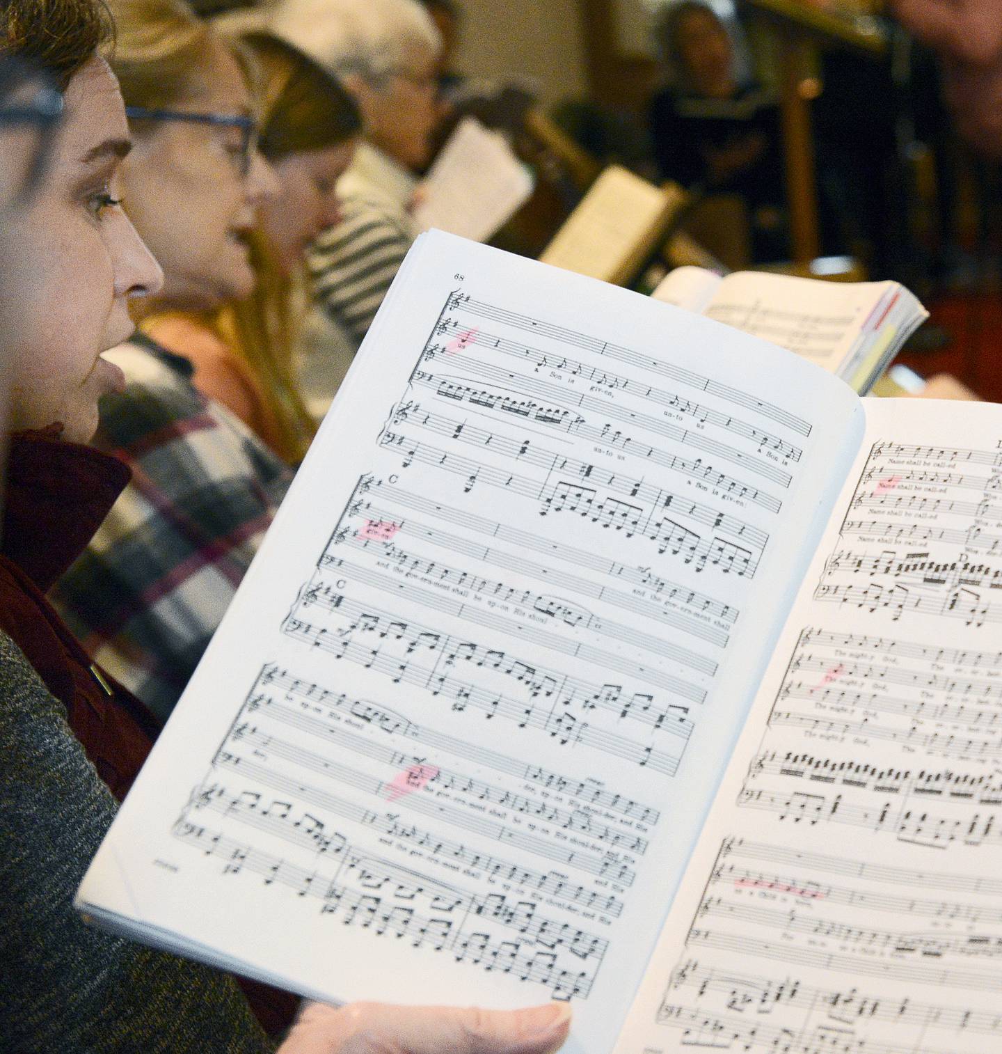 Participants rehearse "Messiah" on Monday, Nov. 21, 2022, at St. Paul Lutheran Church in Streator.