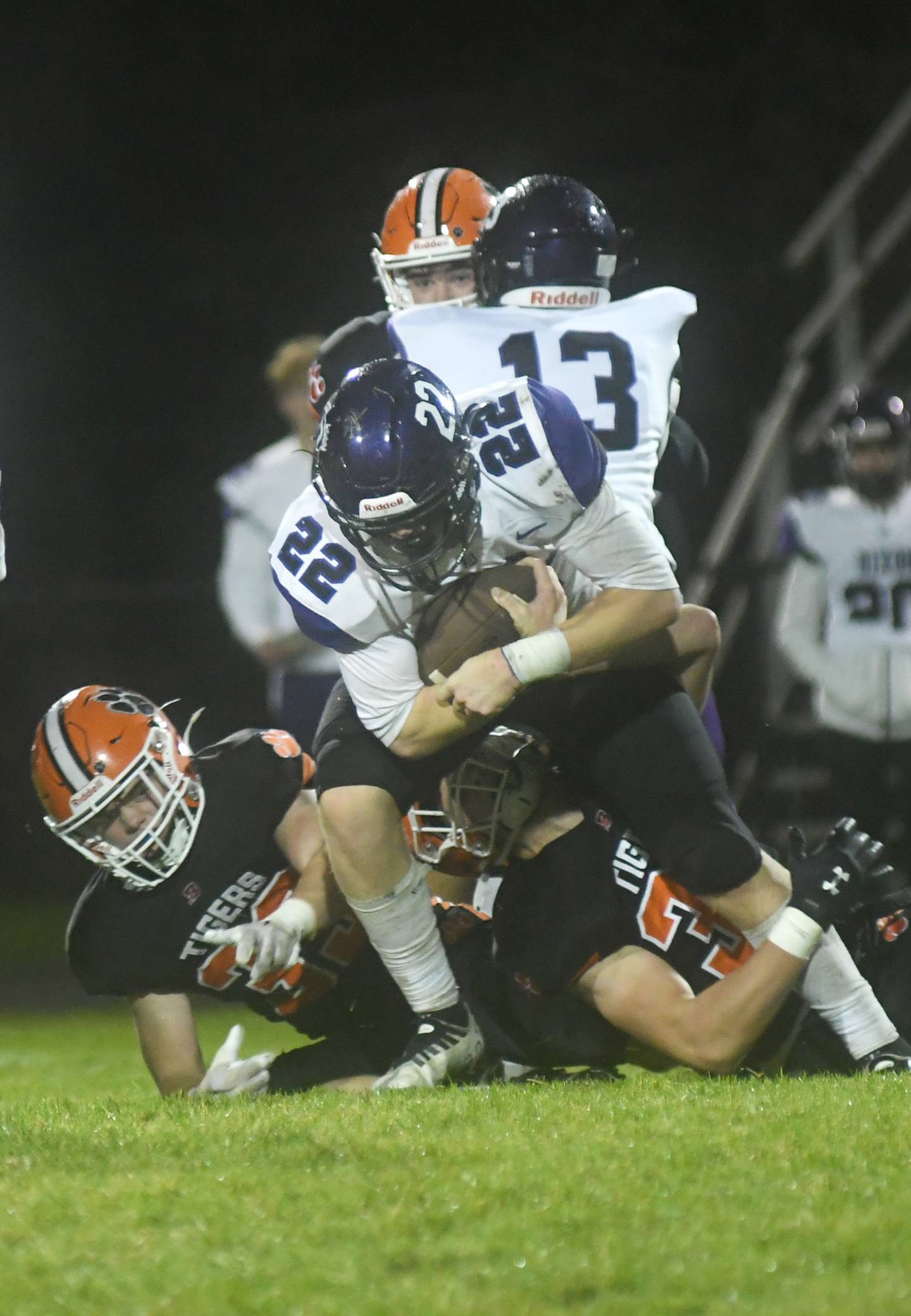 Dixon's  Aiden Wisemanr protects the ball during Friday, Oct. 14 action in Byron.