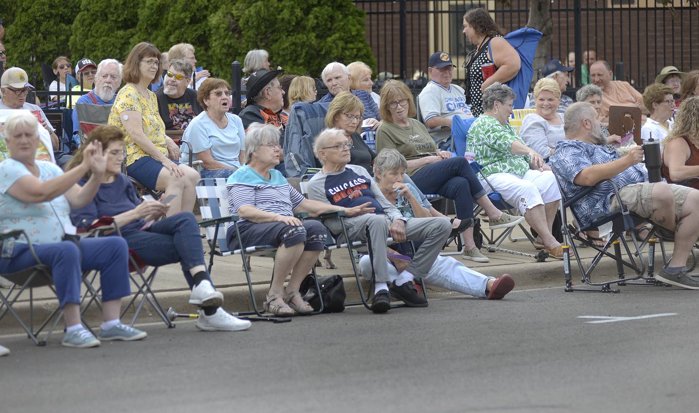 A large crowd attended to first of the Jammin’ at the Clock concert series Friday night at Heritage Park in Streator.