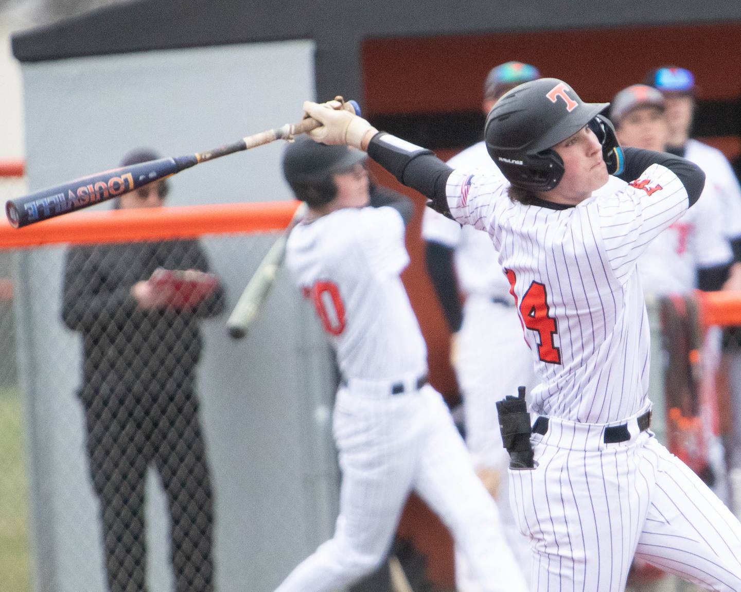 Crystal Lake Central's Ehan Wolf takes a swing against Lake on Friday April 4, 2025 in Crystal Lake.