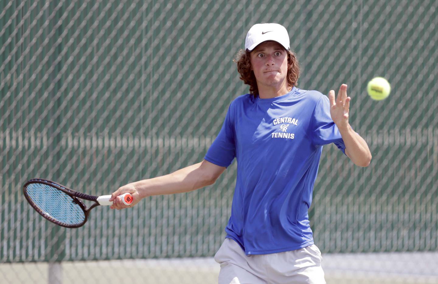 Burlington Central's Luke Welker during the state boys tennis finals at Hersey High School Saturday June 12, 2021 in Arlington Heights.