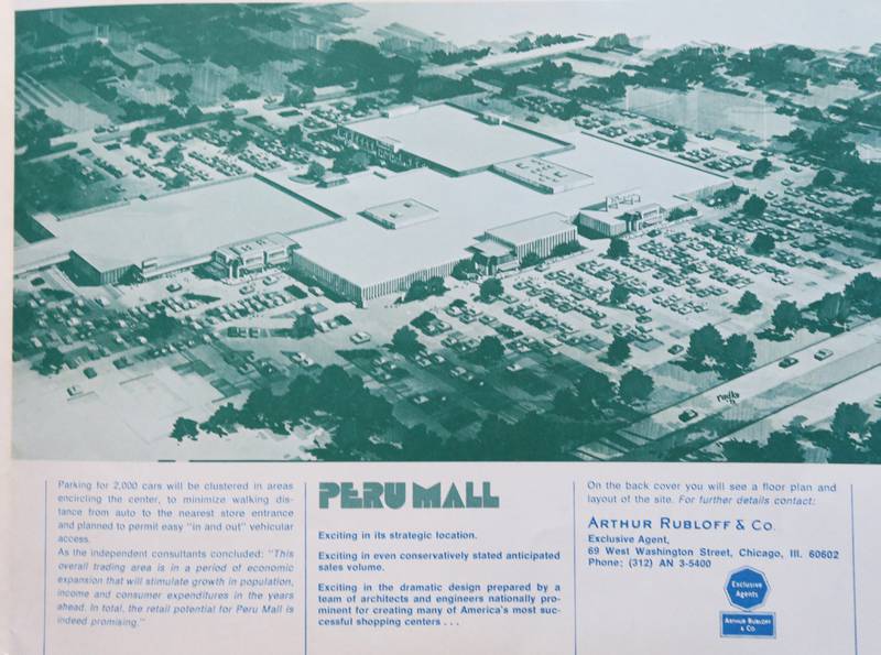 A rendering of the Peru Mall from Arthur Robloff & Co. on the planned site in 1973.