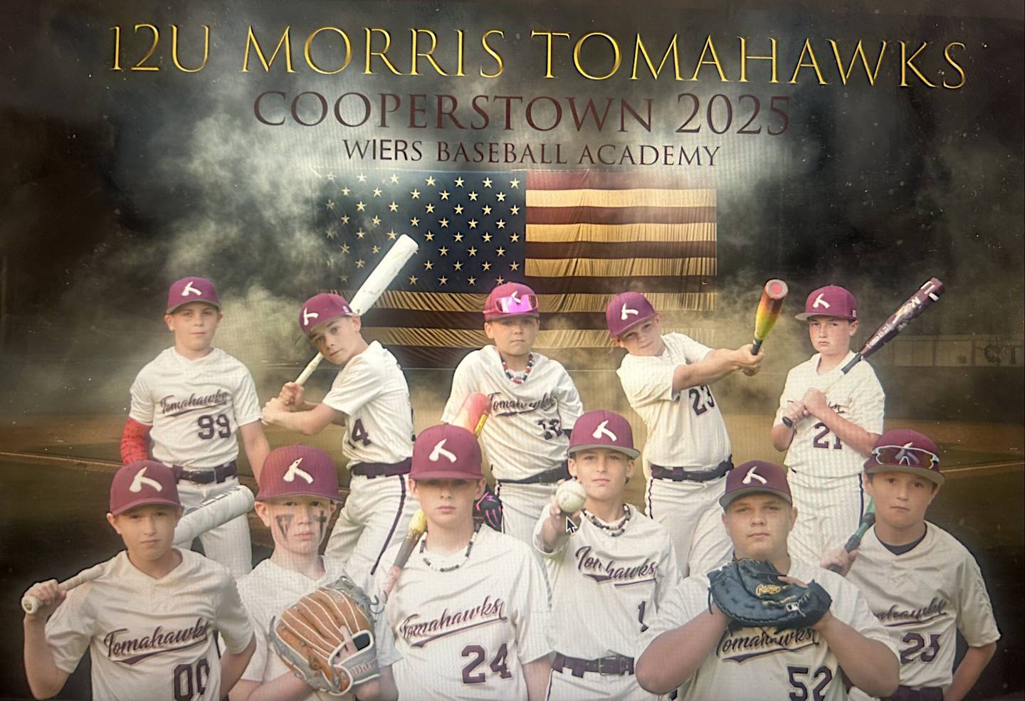 The Morris Tomahawks 12U baseball team recently competed in a 104-team tournament in Cooperstown, NY.