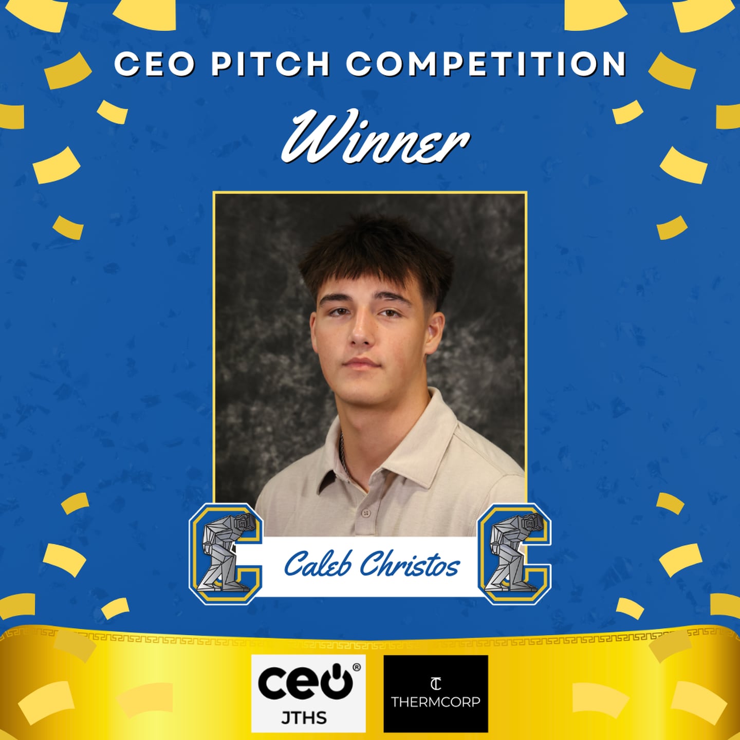 Caleb Christos showcases entrepreneurship skills in the annual competition