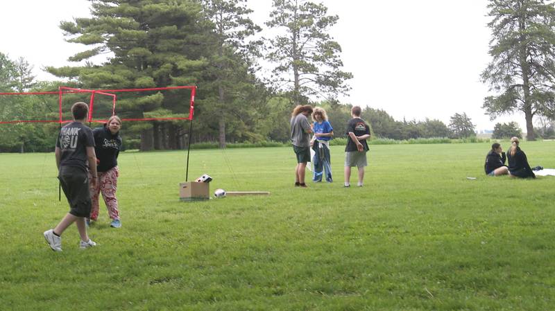 Teens gather in the park during the Second Story Teen Center kite flying contest on Wednesday, May 20, 2026 at City County Park in Princeton. 
The event featured over 2 dozen kites, hot dogs, games and more.