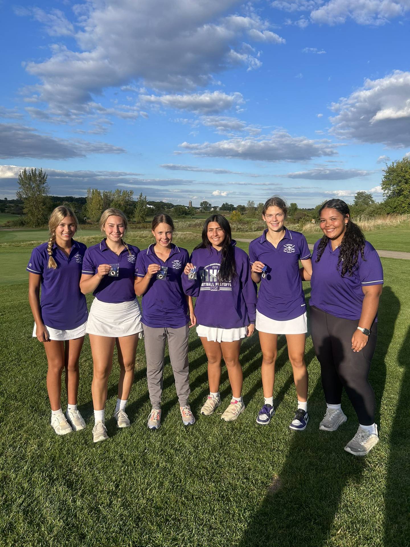 The Dixon HS girls golf team is pictured after placing second at the Big Northern Conference meet on Wednesday, Sept. 25 at Timber Pointe Golf Course in Poplar Grove.