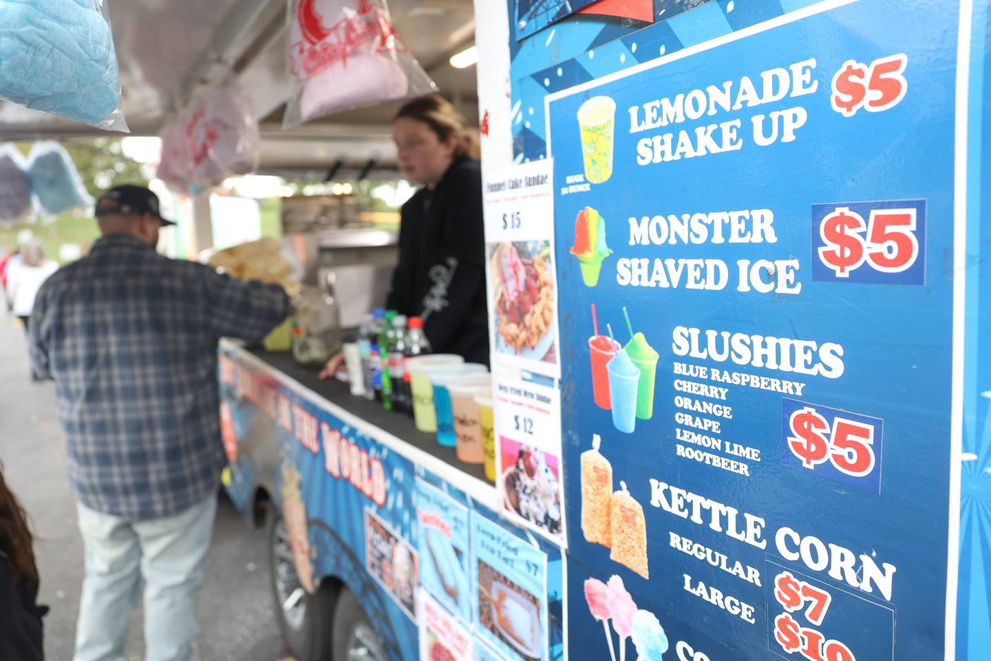 Mr. Salty’s food truck features a variety of carnival treats at the Hayride Horrors on Monday, Oct. 14, 2024 at Dellwood Park in Lockport.